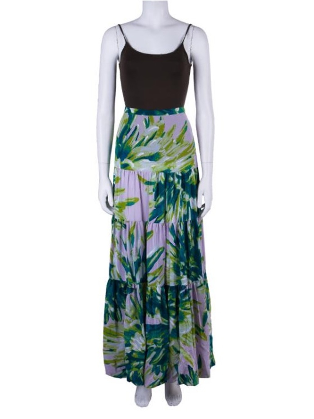 Just Cavalli Tropical Print Silk Maxi Skirt - Picture 2 of 10